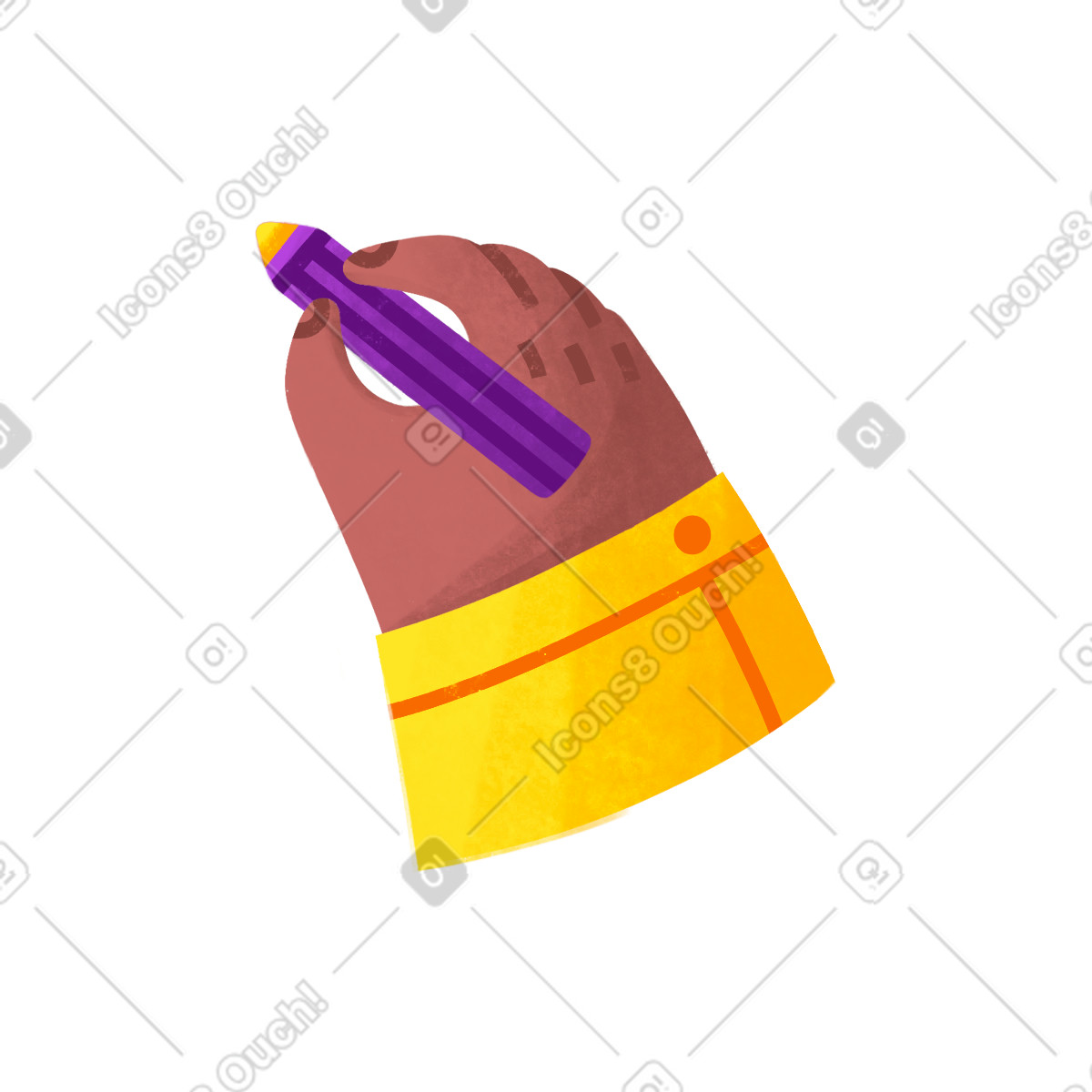 Ilustración Hand with a pencil en estilo Bonbon descargar en PNG y SVG