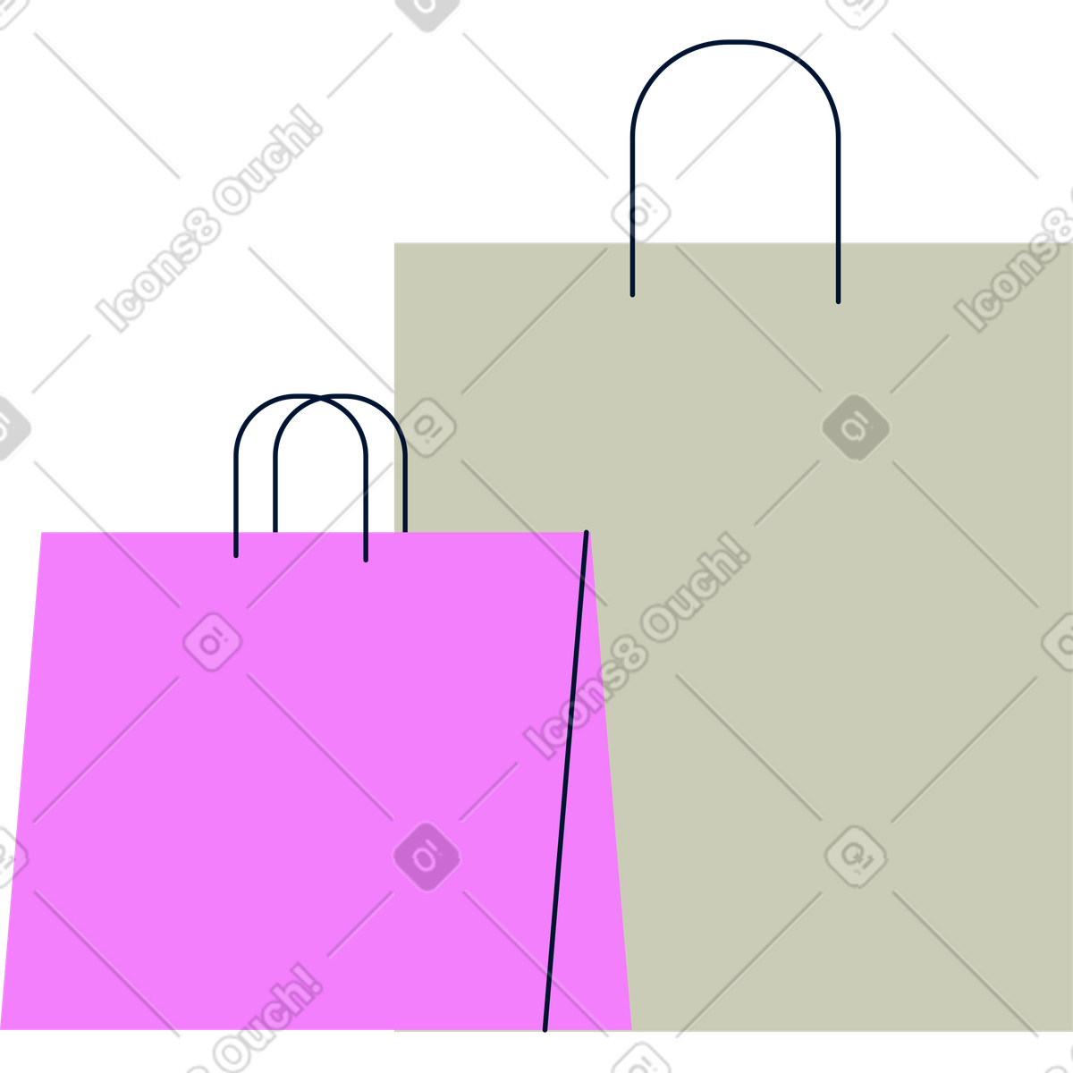 Ilustración Bolsas de papel en estilo Cubes a descargar en PNG y SVG