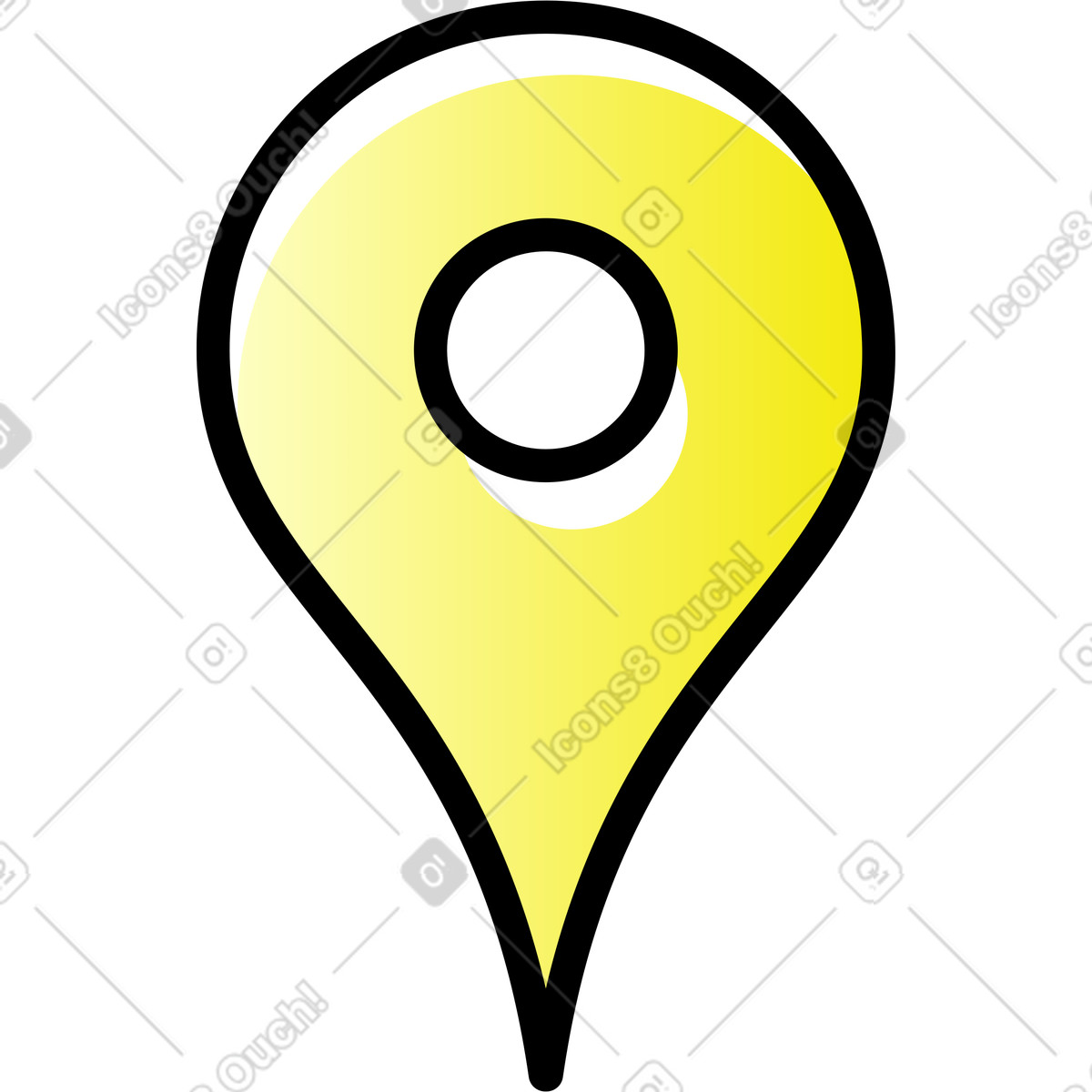 Gelbes geolocation-schild-Illustration im Pocus-Stil als Download in PNG, SVG