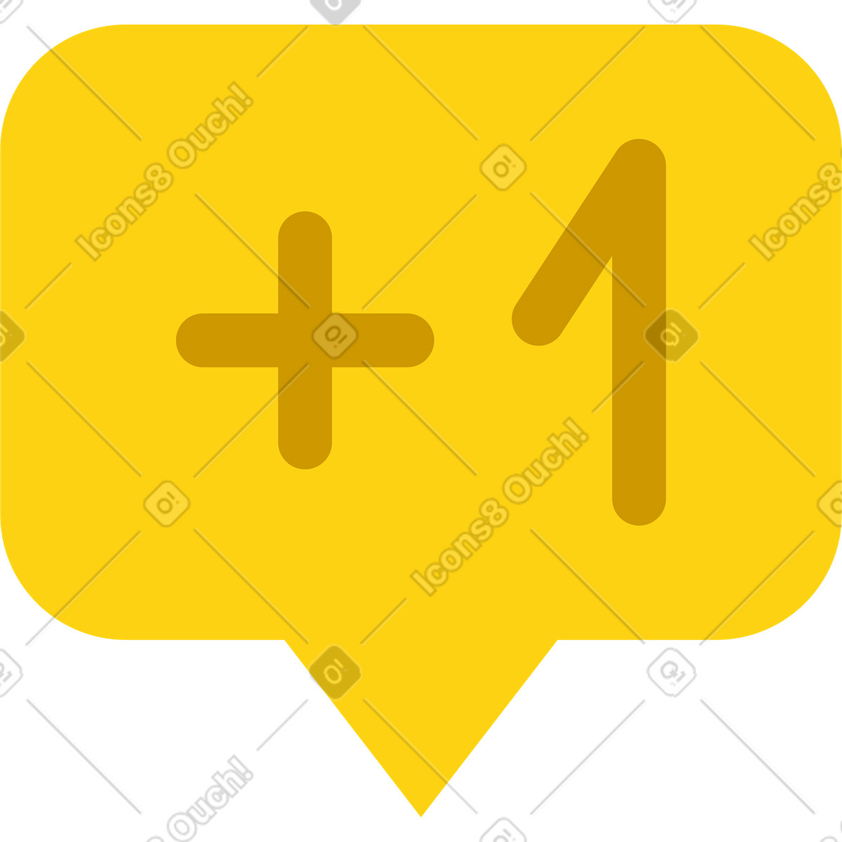 Active スタイルの プラス 1 つのテキストを含む吹き出し のイラストをPNG、SVG形式でダウンロード