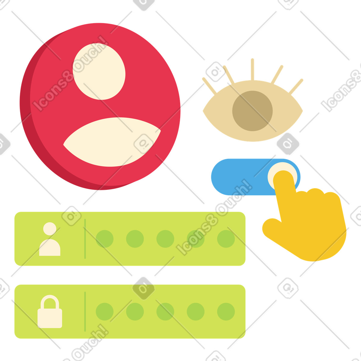 Ilustração de Segurança e autorização senha em no estilo Catchy para baixar em PNG, SVG