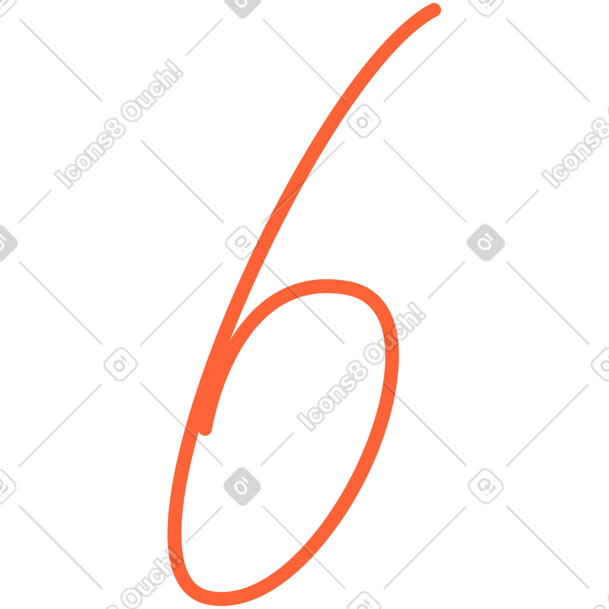 Ilustración Seis en estilo Crayon a descargar en PNG y SVG