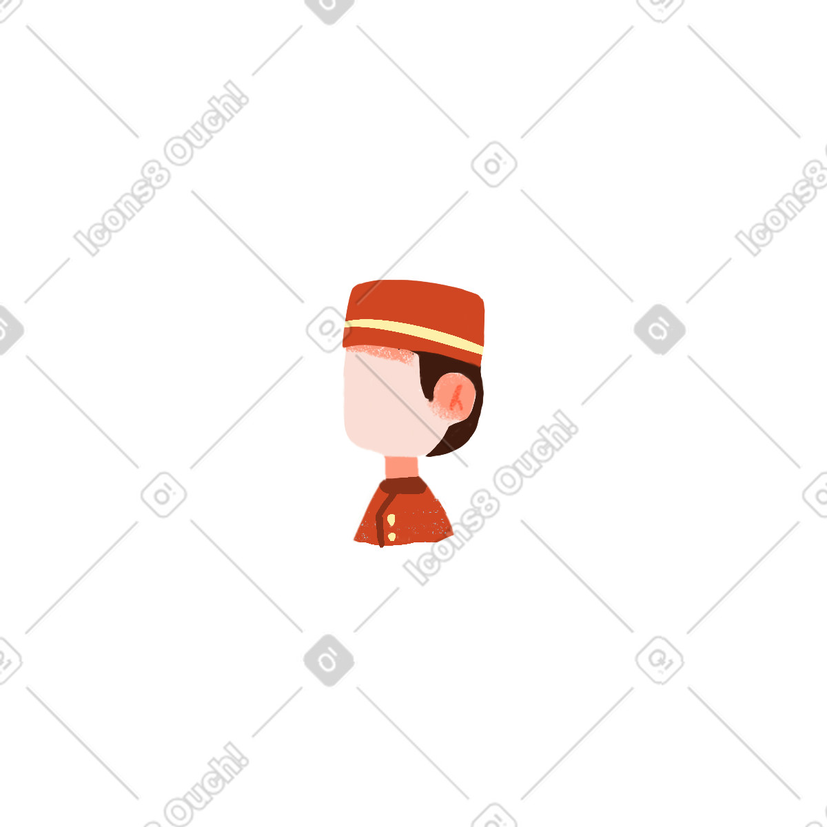Concierge illustration in Ikigai style download in PNG, SVG