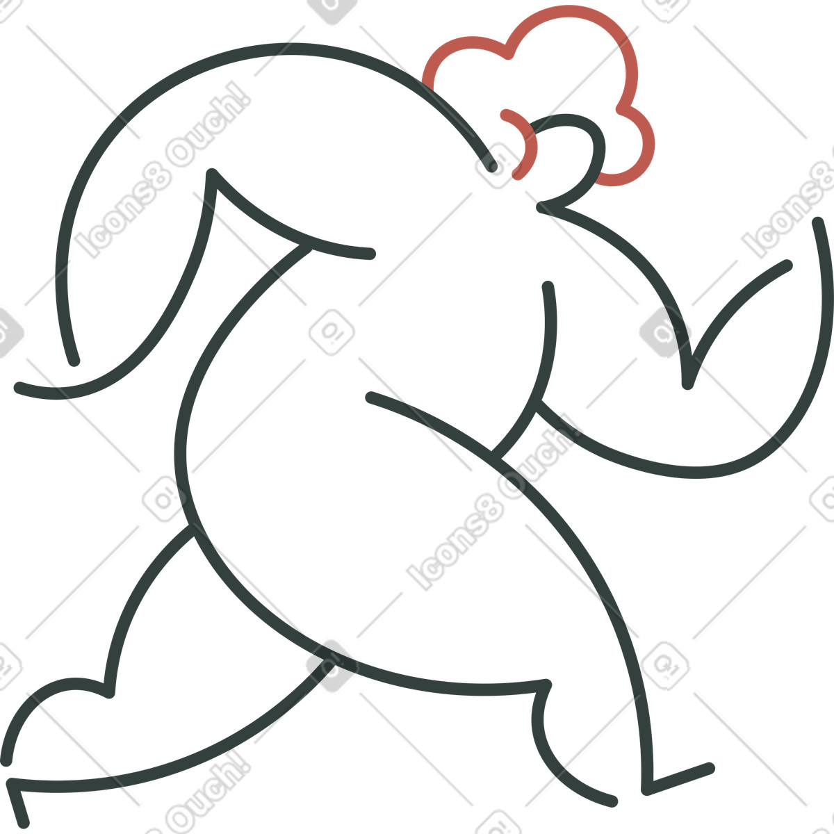 Man running illustration in Macaroni style download in PNG, SVG