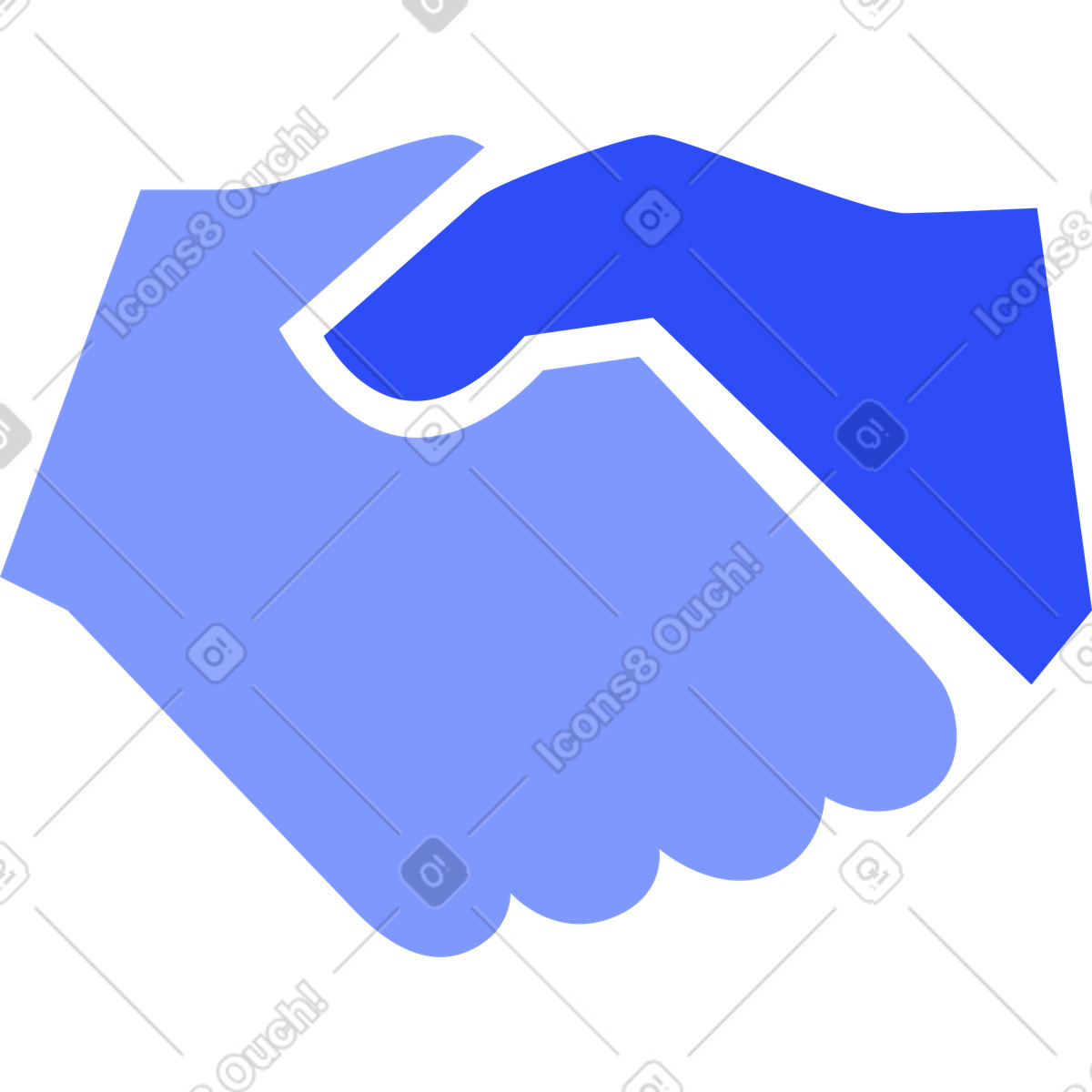 Blue handshake, business deal illustration in System style download in PNG, SVG