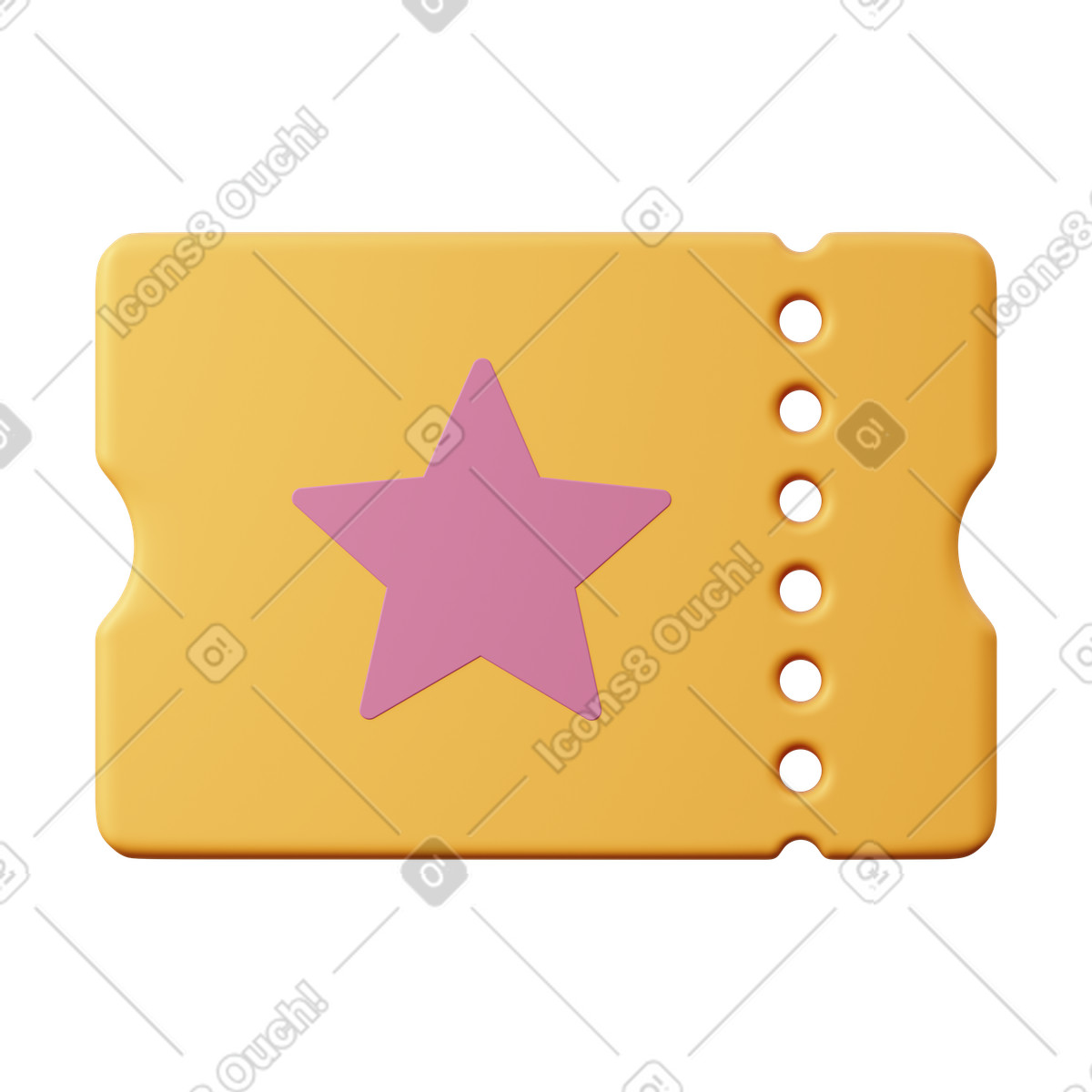 Biglietto del cinema illustrazione in stile 3D Sugary scarica in PNG, SVG