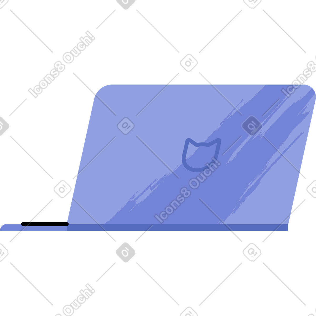 下载 Juicy 风格的 笔记本电脑全开 插画，支持 PNG、SVG 格式