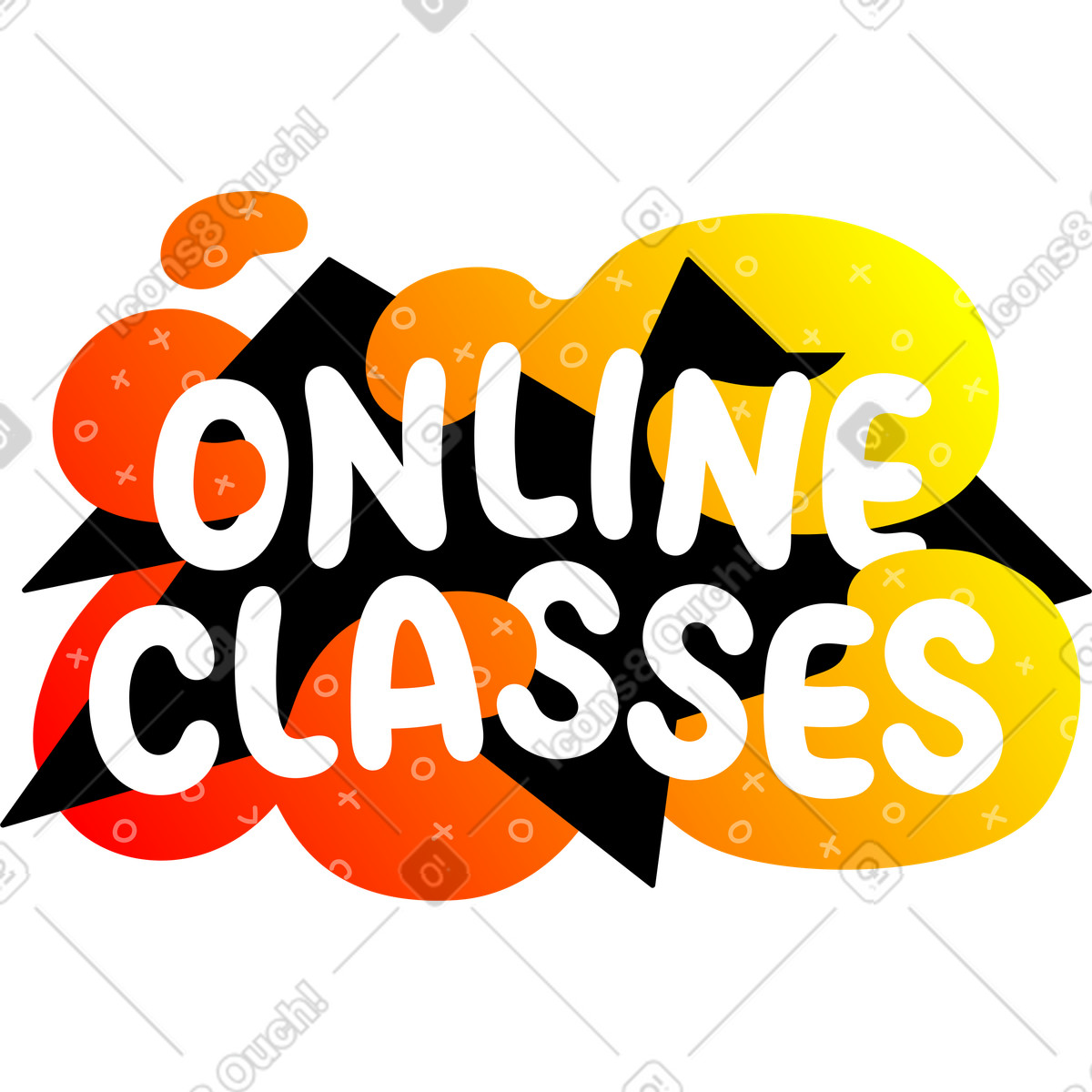 Online classes background illustration in Rocky style download in PNG, SVG