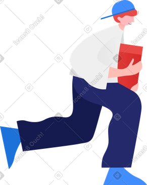 Deliveri man with box PNG, SVG