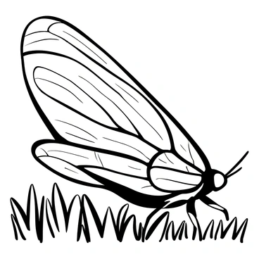 A close-up view of a grasshopper's wing, showcasing the detailed texture and intricate patterns present on its surface. The wing is partially translucent, revealing the fine veins running through it. The background is a blurred representation of a grassy environment, emphasizing the delicate features of the wing.