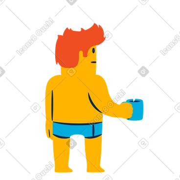 Man in underpants animated illustration in GIF, Lottie (JSON), AE