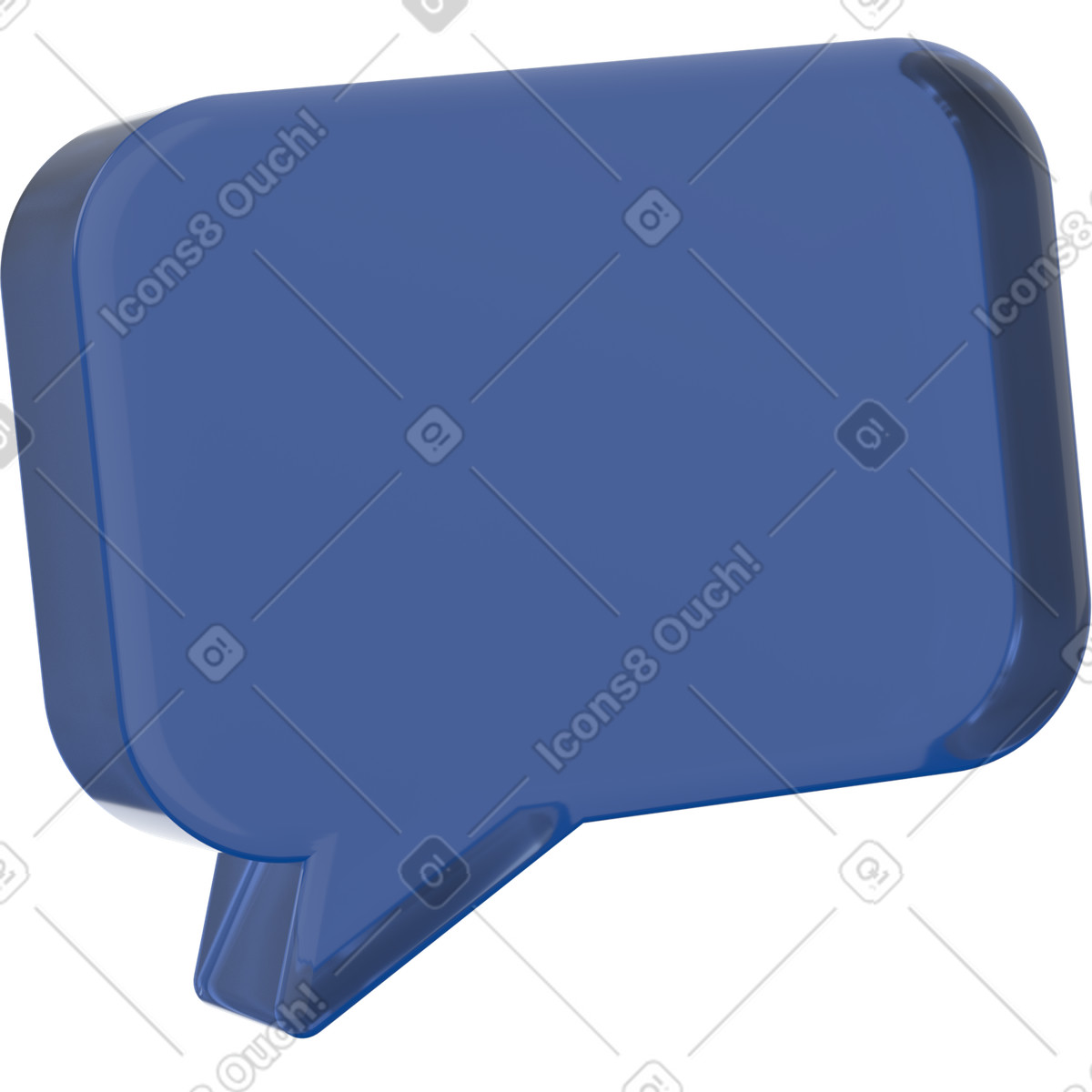 Blue speech bubble, online messaging, customer support chat illustration in 3D Grid style download in PNG, SVG