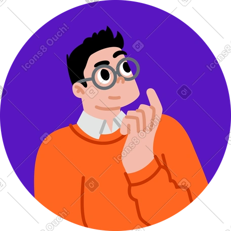 Man thinking avatar PNG, SVG