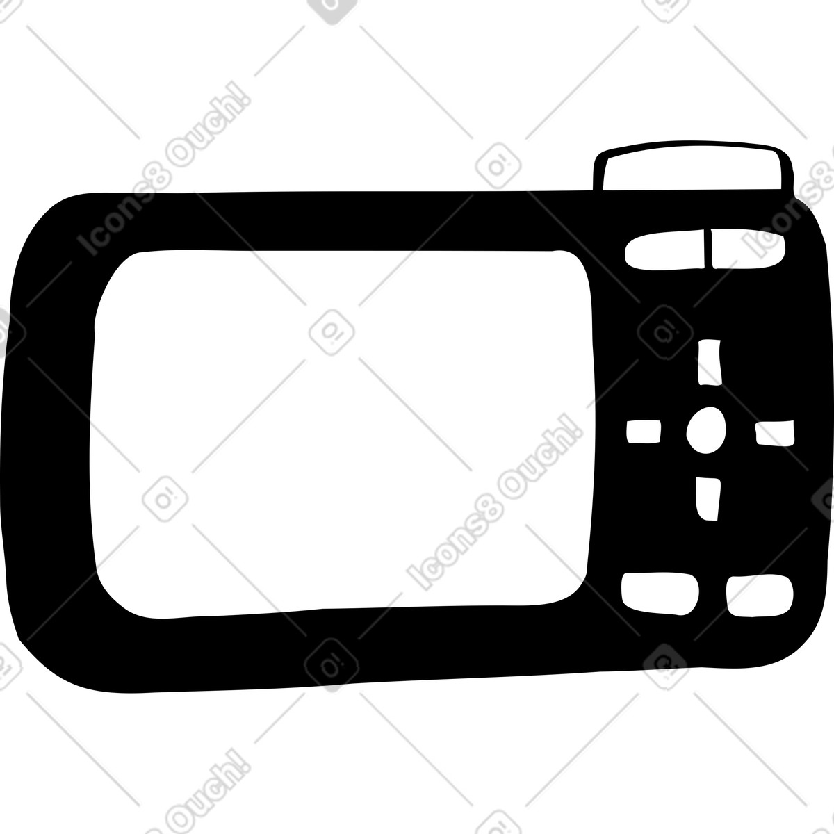 Illustration Dos d'un appareil photo dans le style Journal à télécharger aux formats PNG, SVG