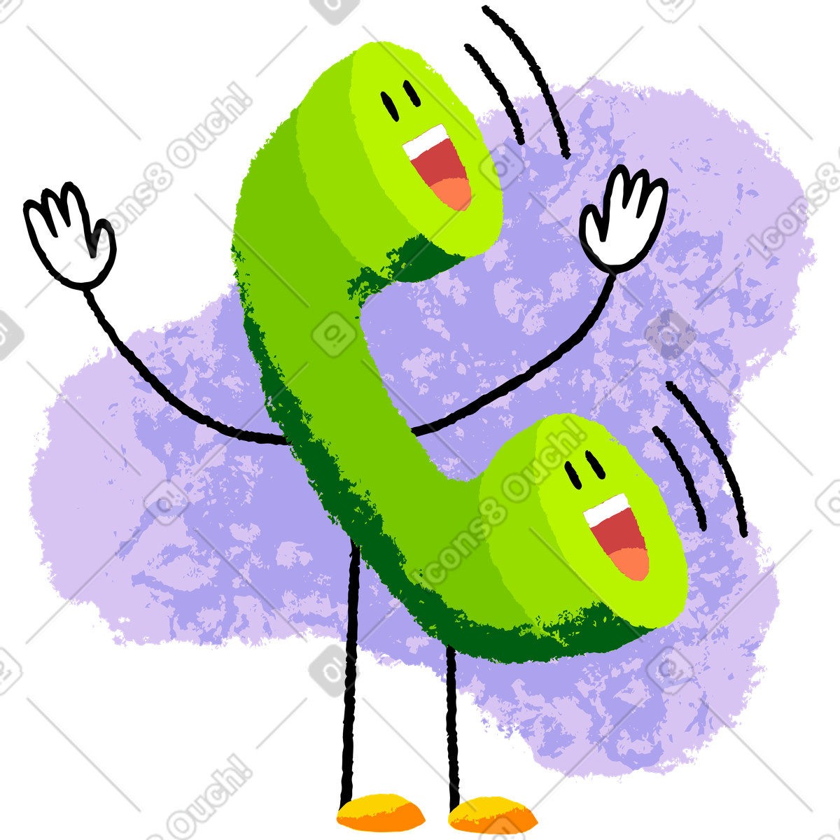 Making a call illustration in PNG, SVG