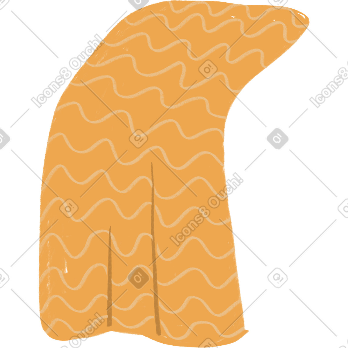 Yellow cloth with a pattern illustration in Lumiere style download in PNG, SVG