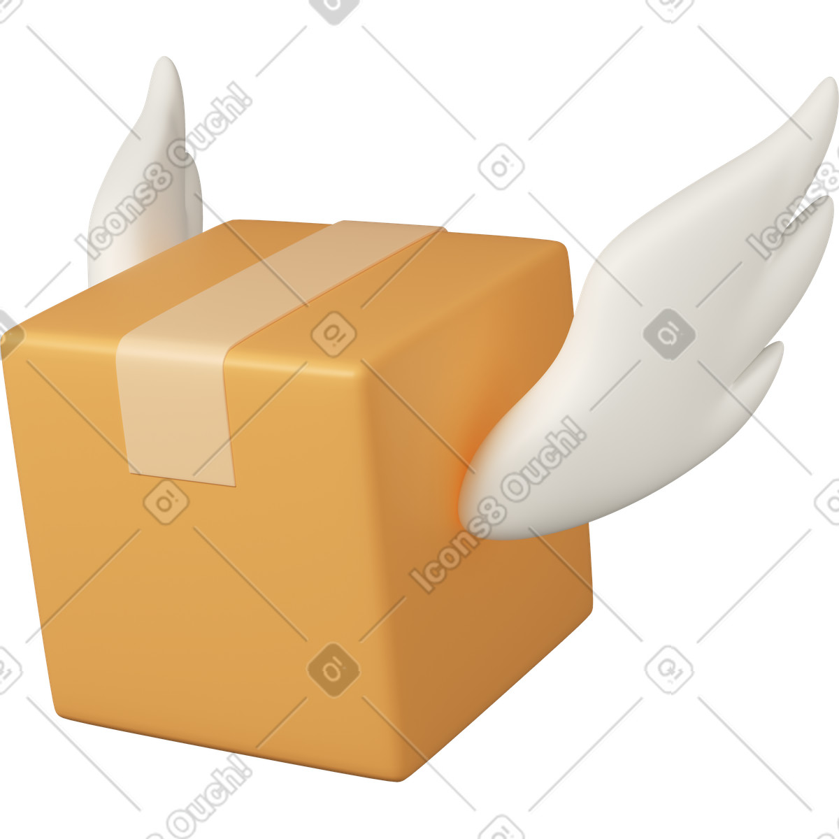 Ilustração de Postal package flying on wings em no estilo 3D Casual life para baixar em PNG, SVG