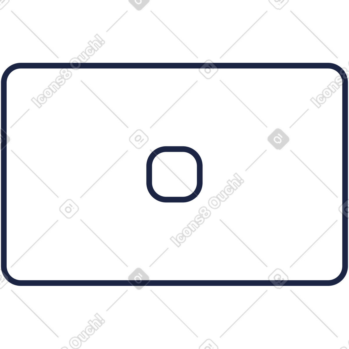 Laptop lid with rounded square logo in center-Illustration im Urban Line-Stil als Download PNG, SVG