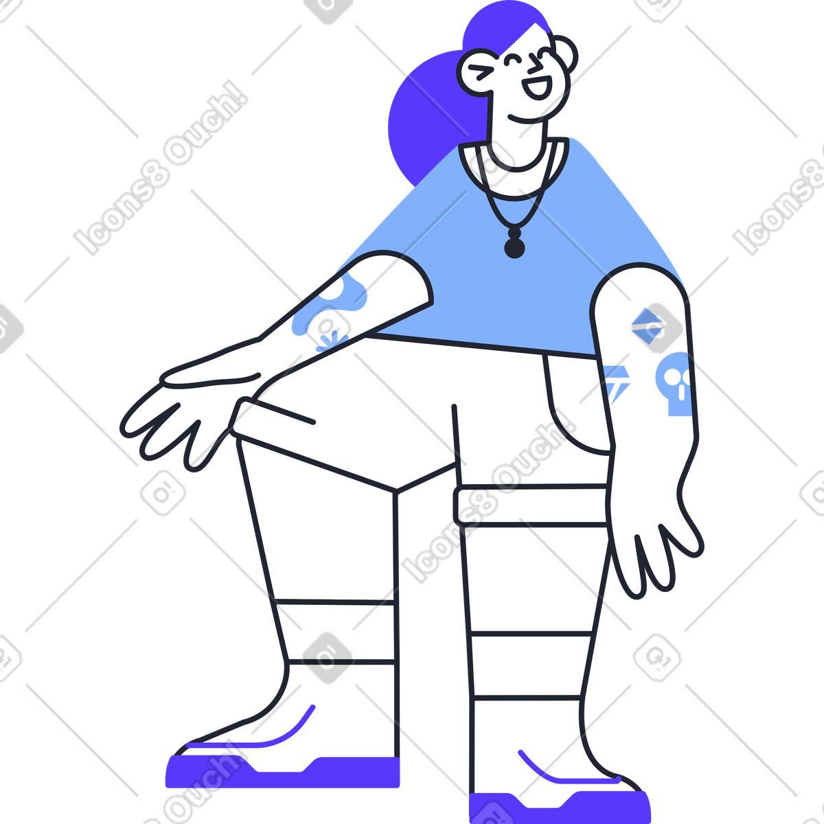 Ilustração de Mulher elegante em no estilo Pablita para baixar em PNG, SVG