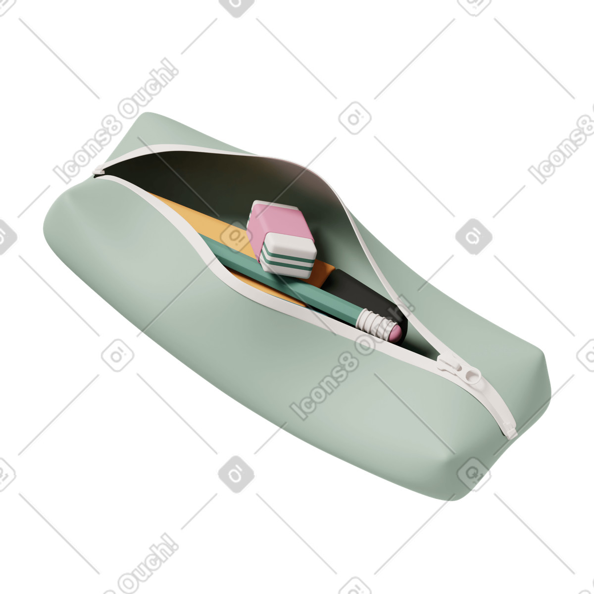 Pencil case illustration in 3D Casual life style download in PNG, SVG