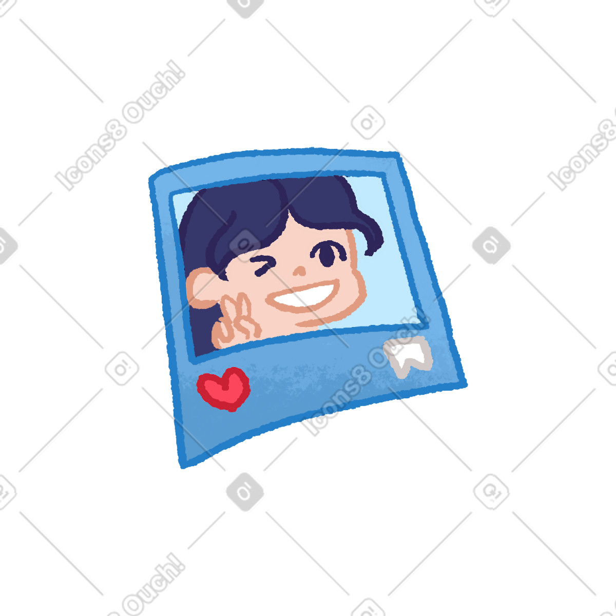 Photo of girl-Illustration im Hue-Stil als Download in PNG, SVG
