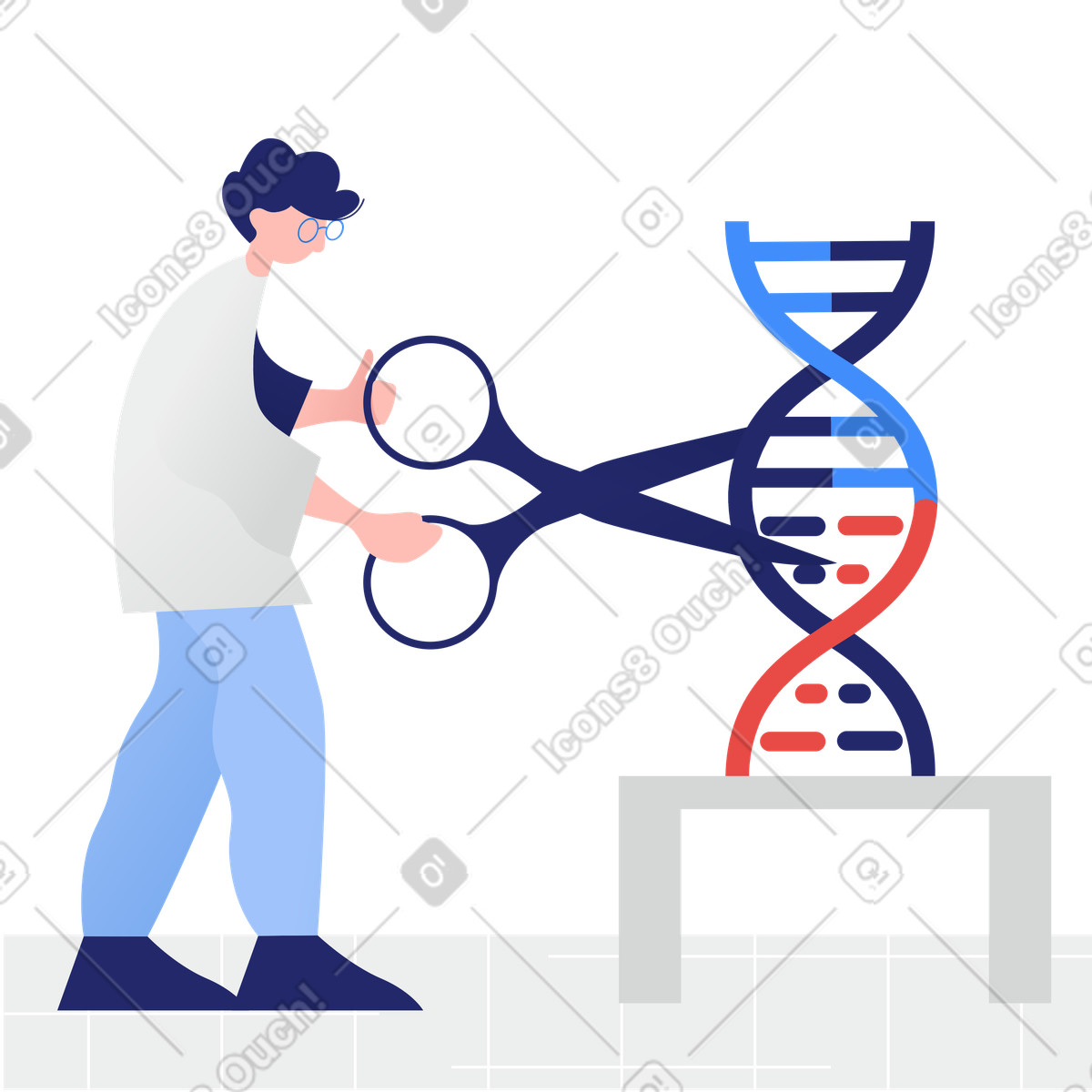 Changing the structure of DNA illustration in PNG, SVG