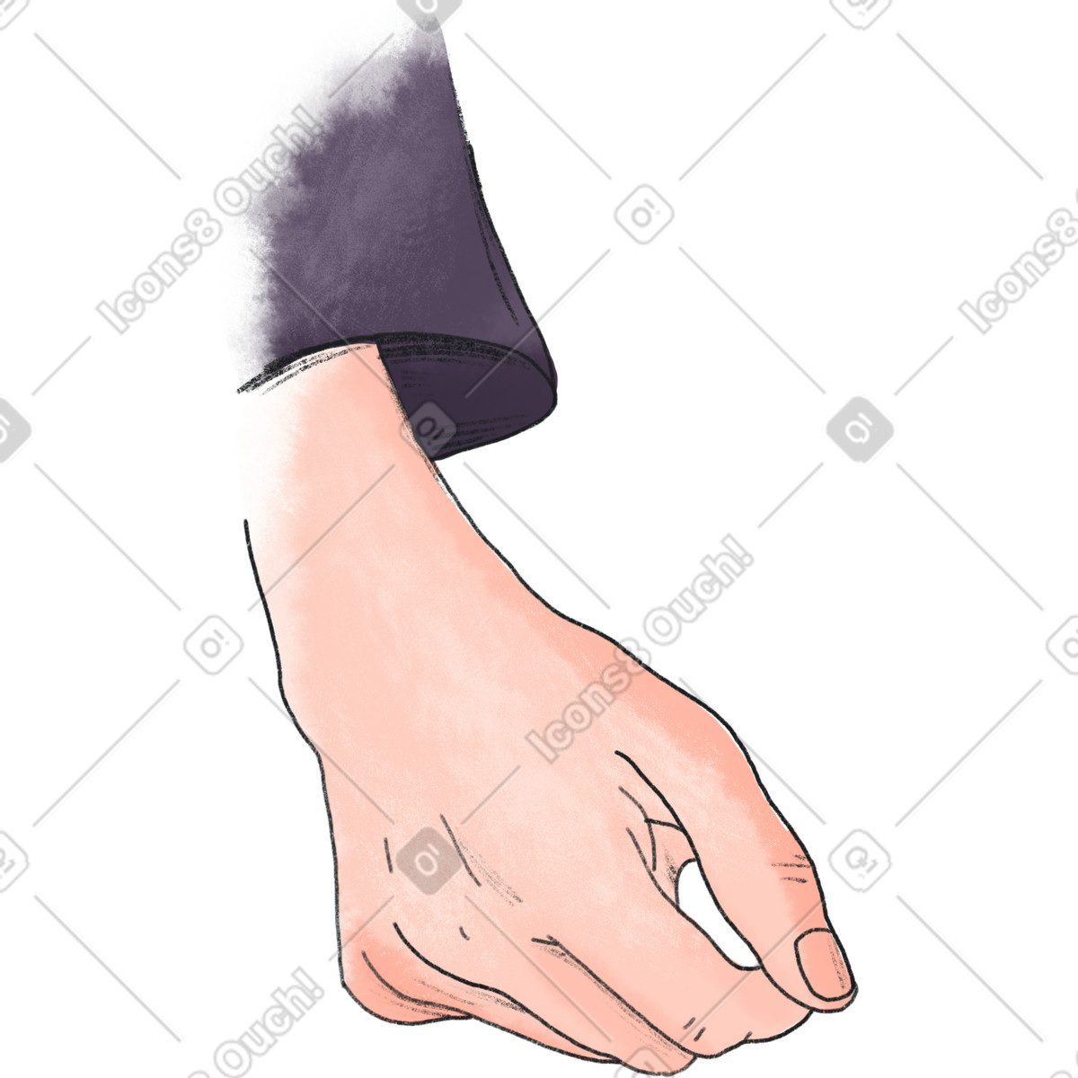 Moments スタイルの Man's hand in a black sleeve のイラストをPNG、SVG形式でダウンロード