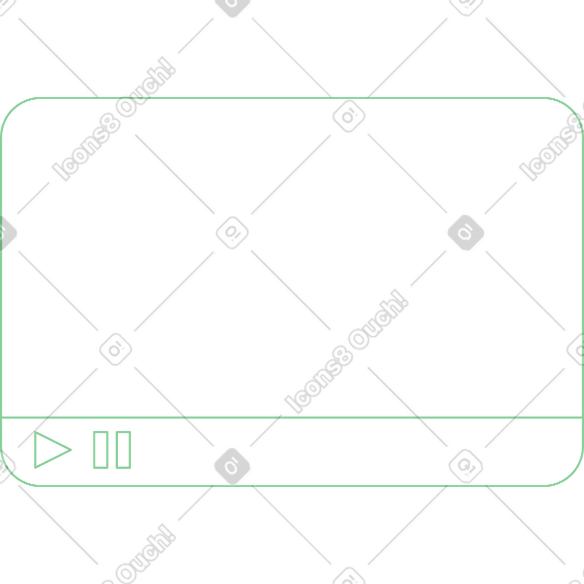 Line video window illustration in Florid style download in PNG, SVG