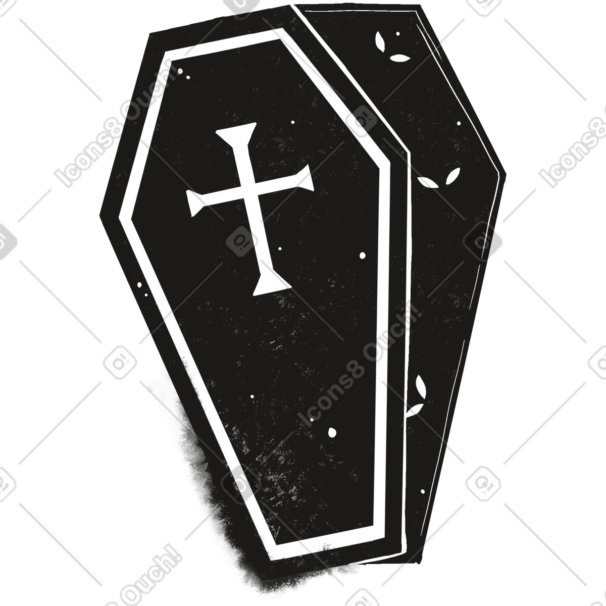 Ilustración Open coffin en estilo Mystery a descargar en PNG y SVG