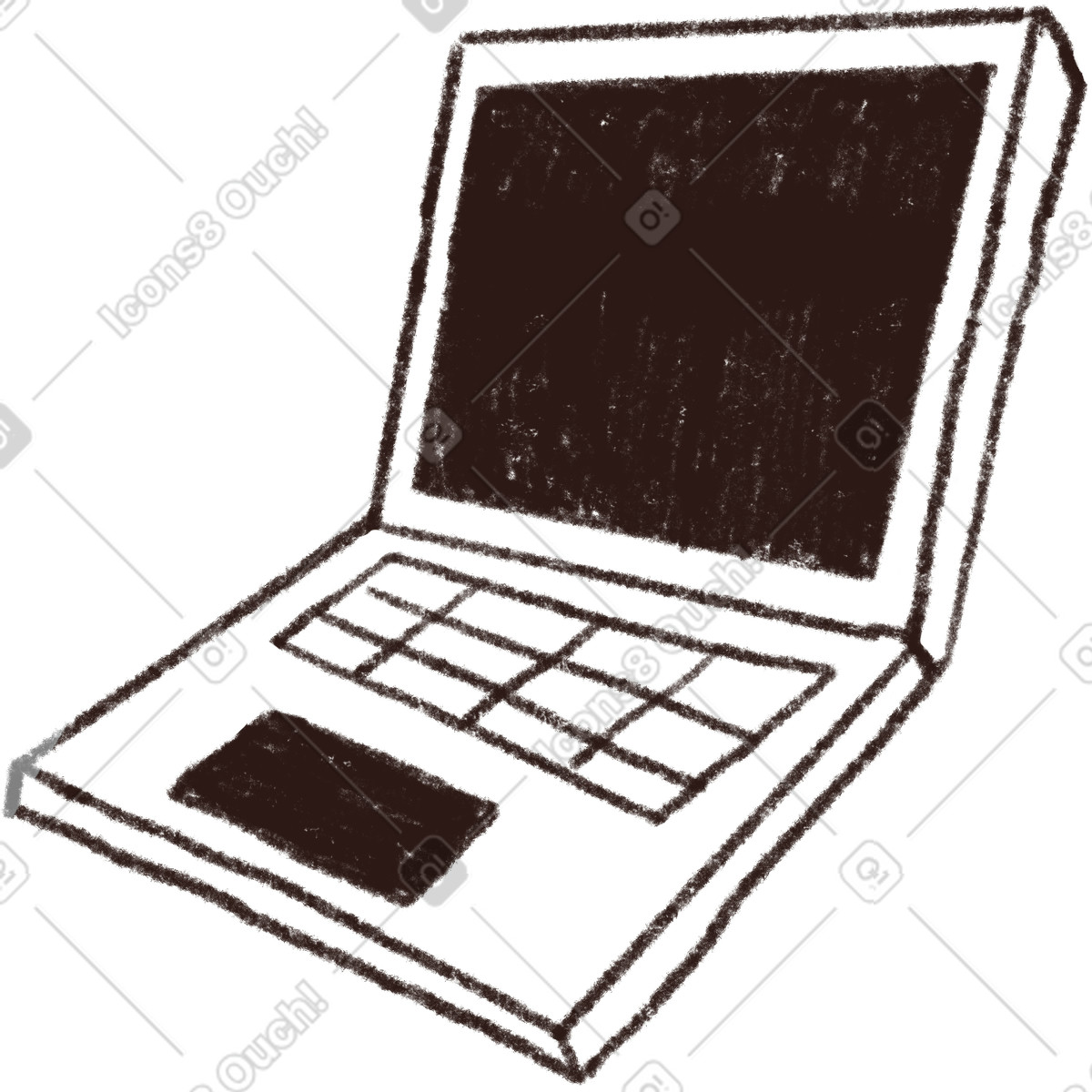 Business laptop device with angled display illustrazione in stile Blobby scarica in PNG, SVG
