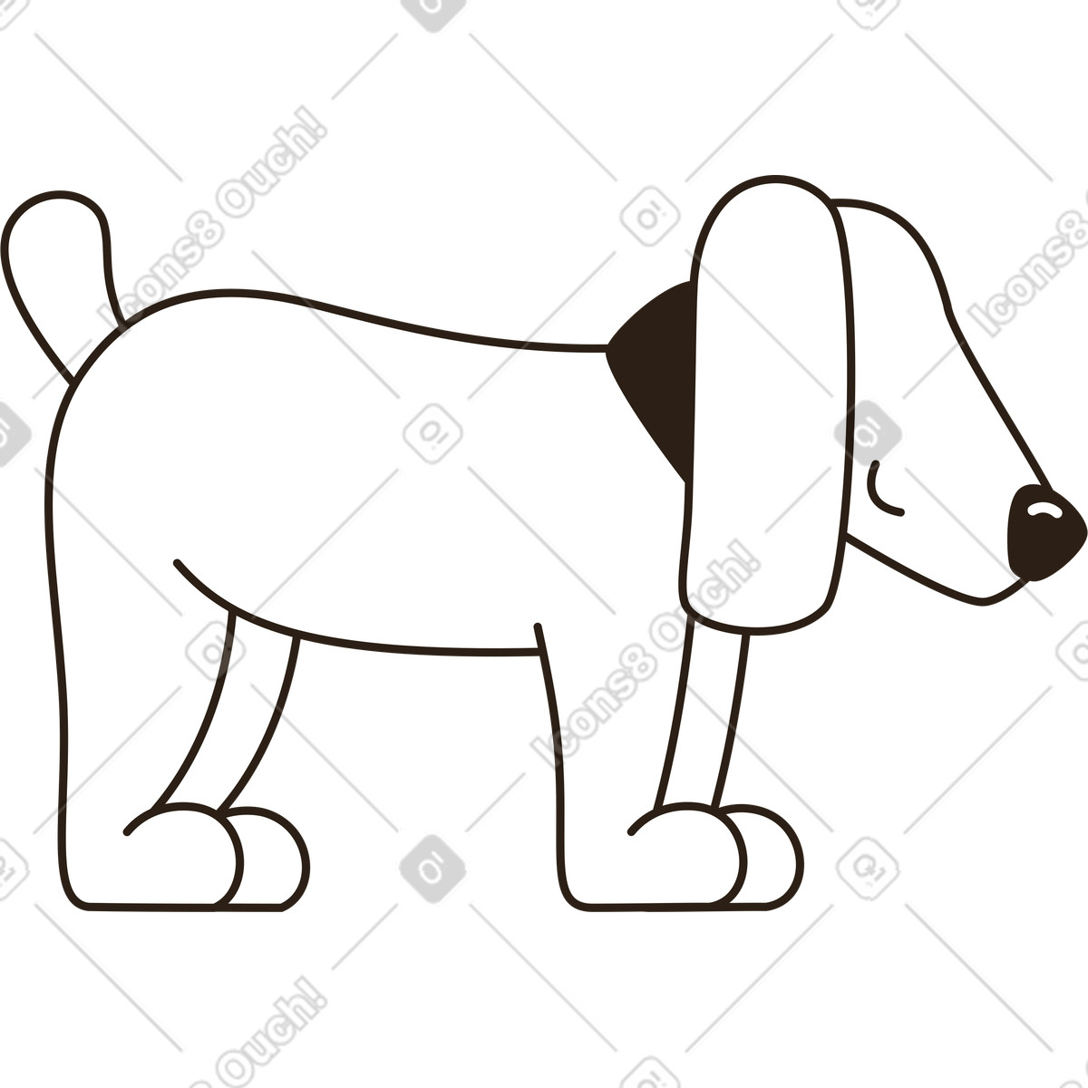 Ilustración Perro en estilo Plain a descargar en PNG y SVG
