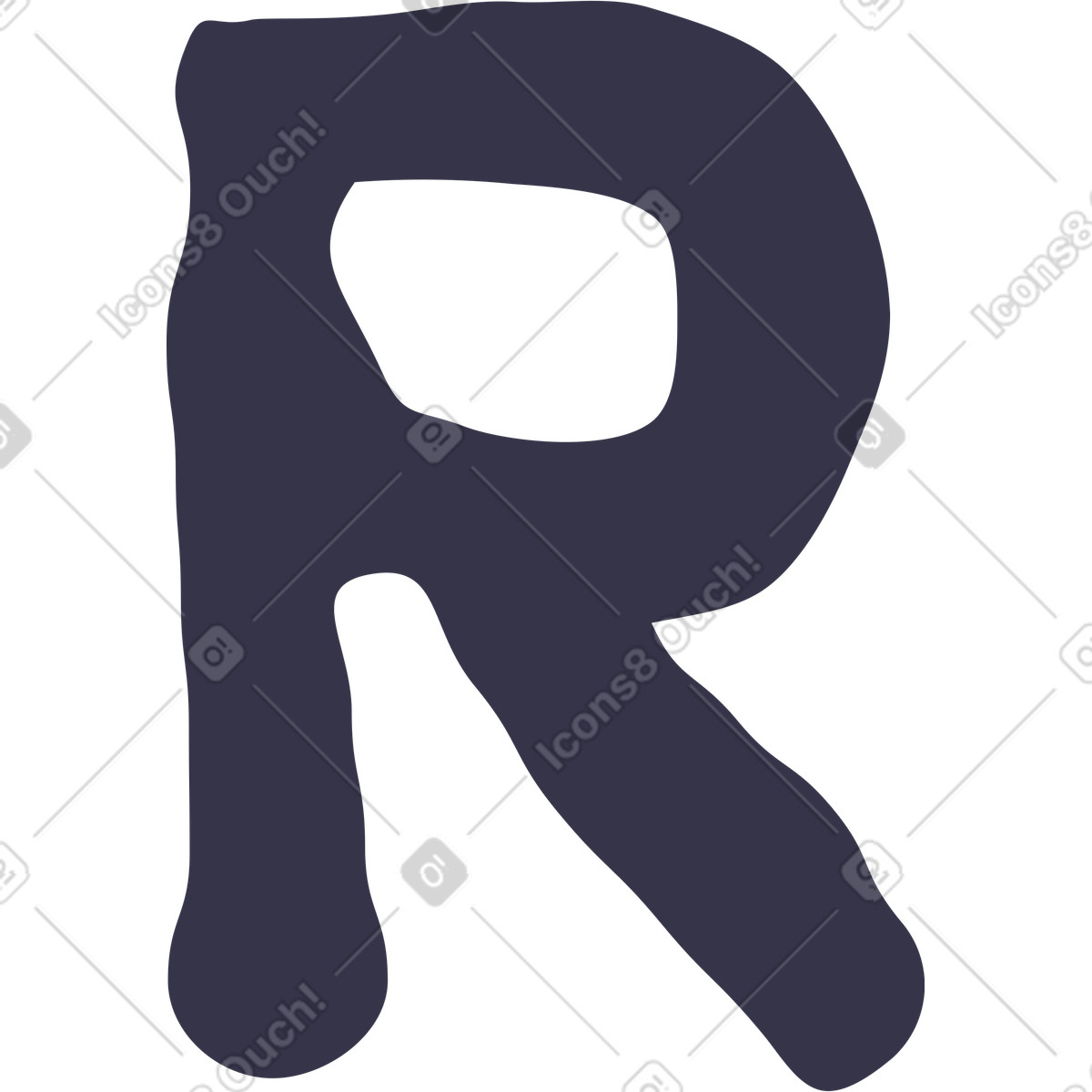Stripy スタイルの Letter r のイラストをPNG、SVG形式でダウンロード