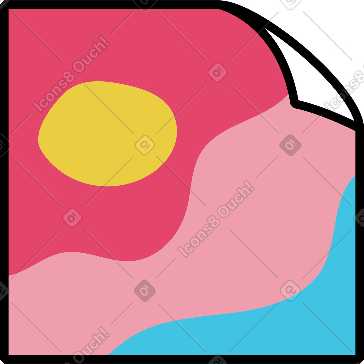 Ilustração de Adesivo em no estilo Memphis para baixar em PNG, SVG