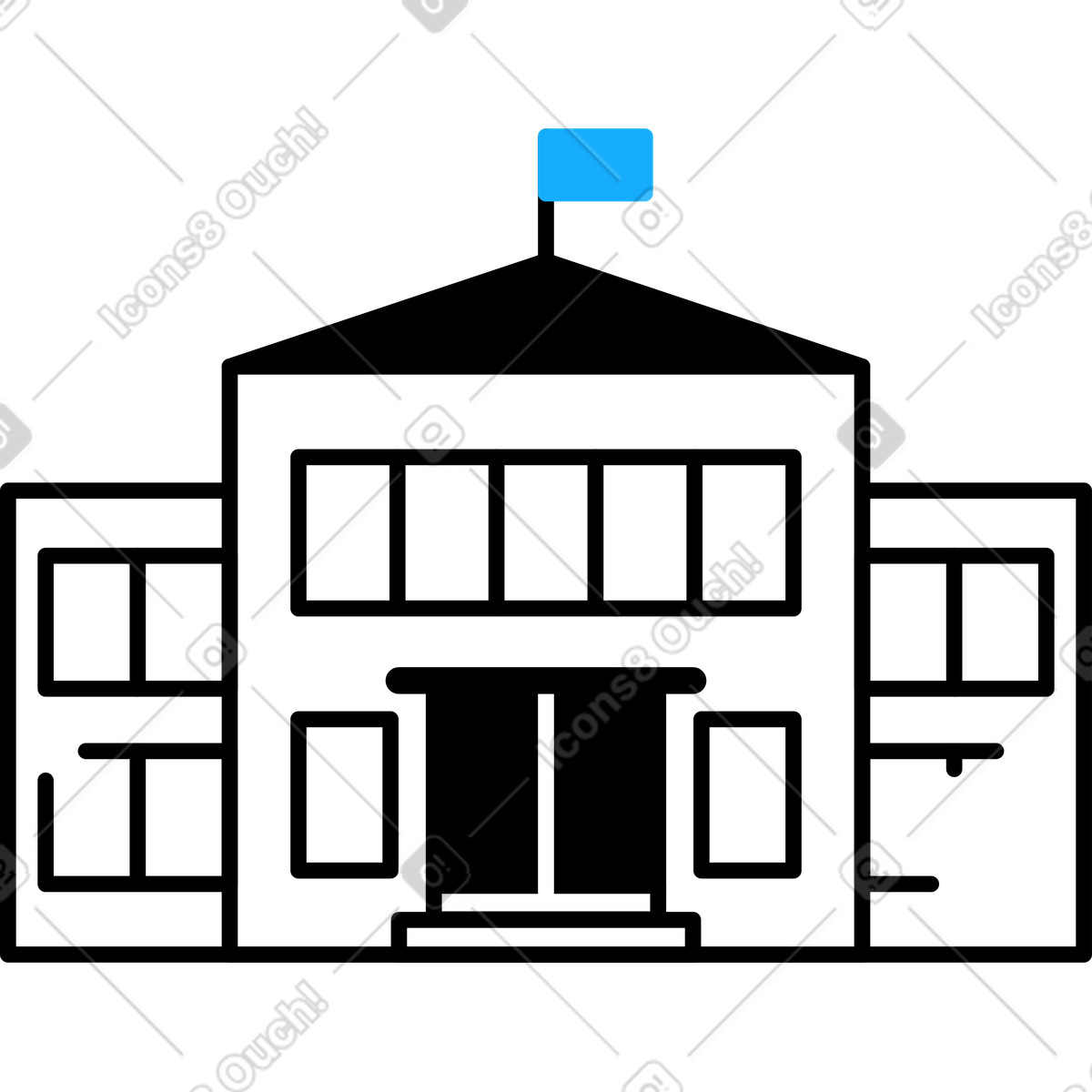 School building illustration in Transistor style download in PNG, SVG