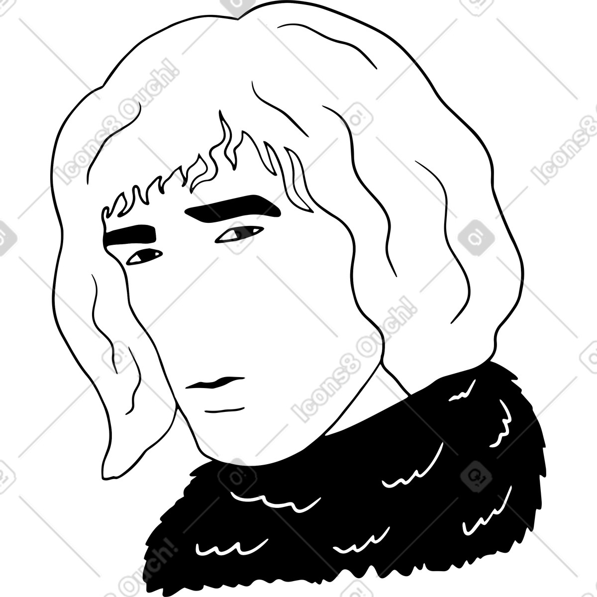 Guy looking at something illustration in Dudes style download in PNG, SVG