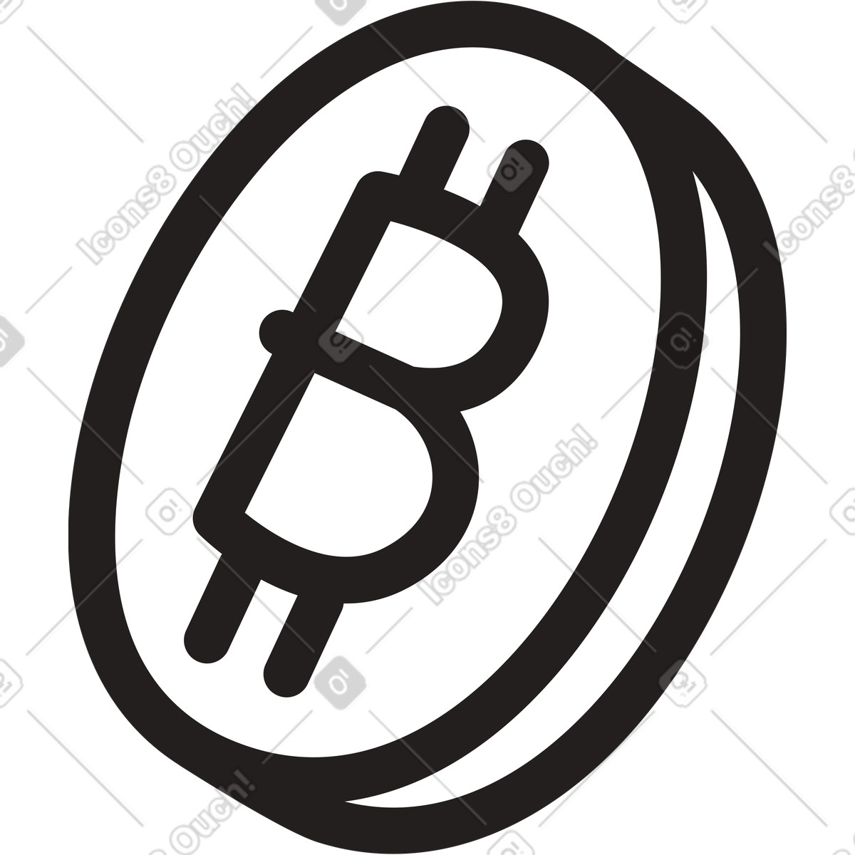 Ilustración Moneda bitcoin en estilo Little a descargar en PNG y SVG