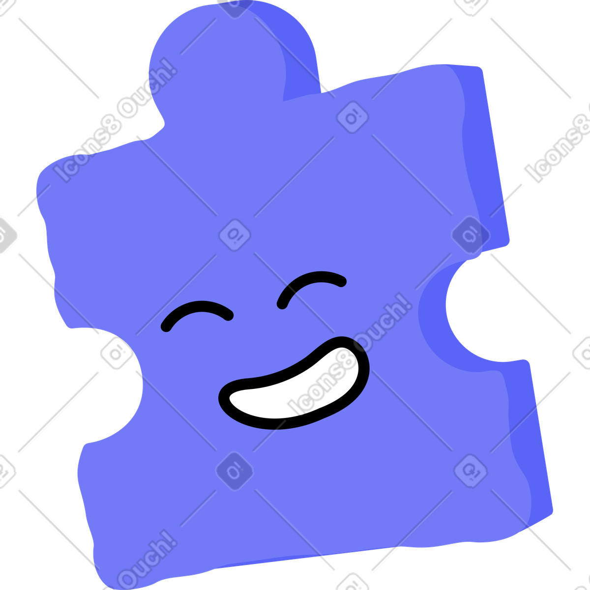 Ilustración Cabeza de rompecabezas en estilo Giggle a descargar en PNG y SVG