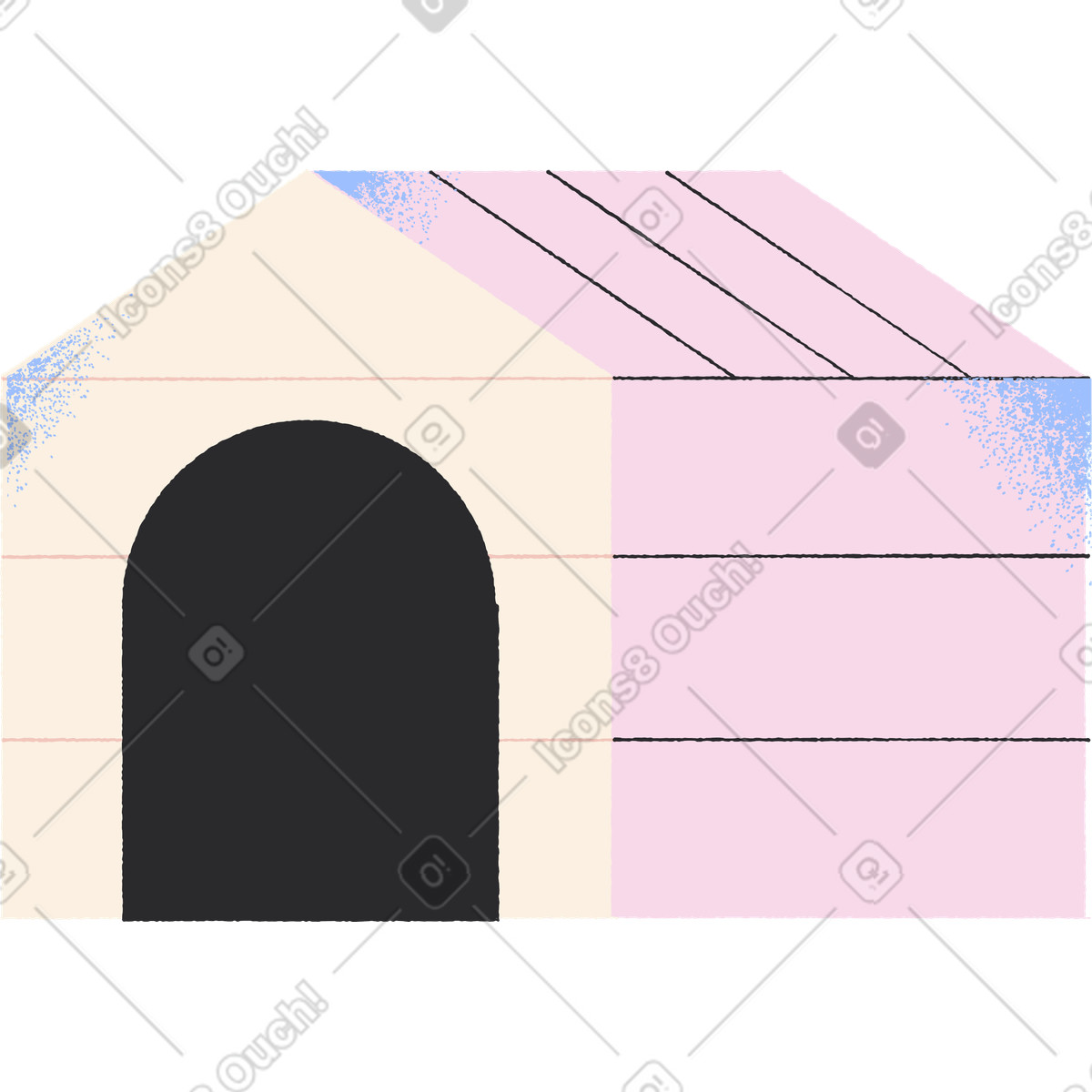 Ilustração de Casinha cachorro em no estilo Pablo para baixar em PNG, SVG