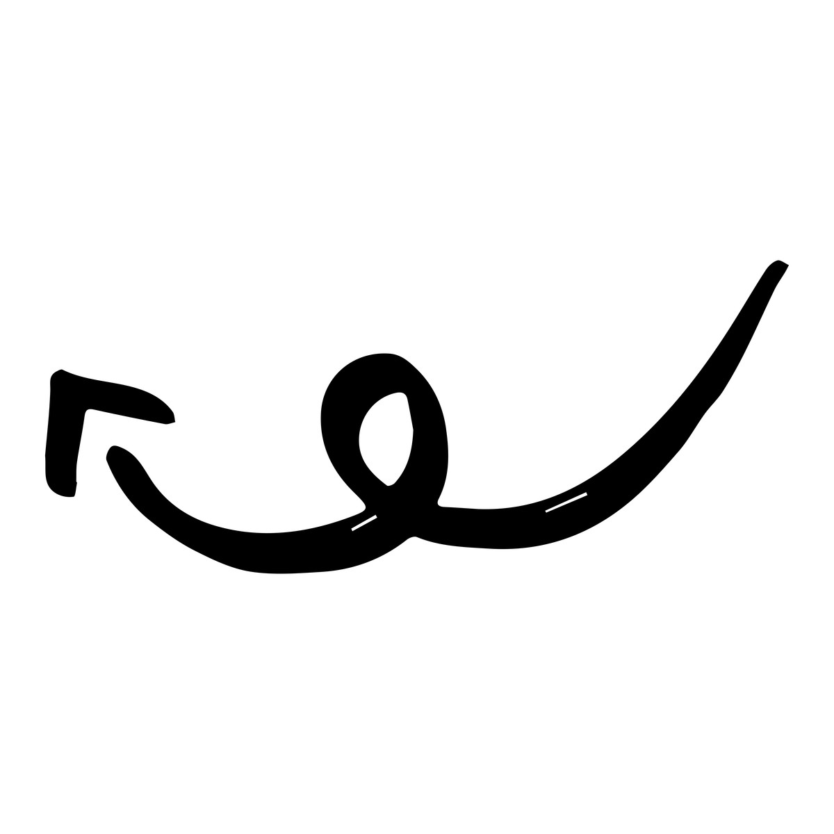 Sketchy curved ink stroke illustration in Scribbles style download in PNG, SVG