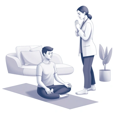 A person practicing deep breathing exercises with a therapist's guidance