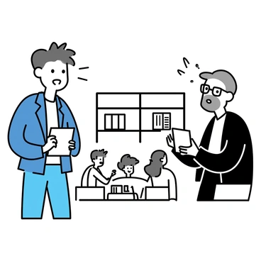 A young man named "Martin Eden," with tousled brown hair and wearing a navy blazer over a white shirt, stands at a literary event. His eyes are wide with excitement as he gazes up at a famous author, an older man with glasses and a distinguished gray beard, dressed in a black suit. The setting features a simple backdrop with chairs and bookshelves, while small groups of people engage in conversation around them. Martin holds a notepad and pen tightly in his hands, ready to jot down notes, embodying a sense of eagerness and admiration. The atmosphere conveys a moment of inspiration and aspiration.