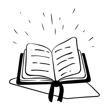 An open book resting on a wooden table, with pages slightly curled at the edges. The pages are illuminated with a bright light emanating from the text, creating a soft glow. Surrounding the book, there are faint wisps of light that seem to drift upwards, adding to the ethereal atmosphere. The open book is centered in the image, emphasizing its importance.