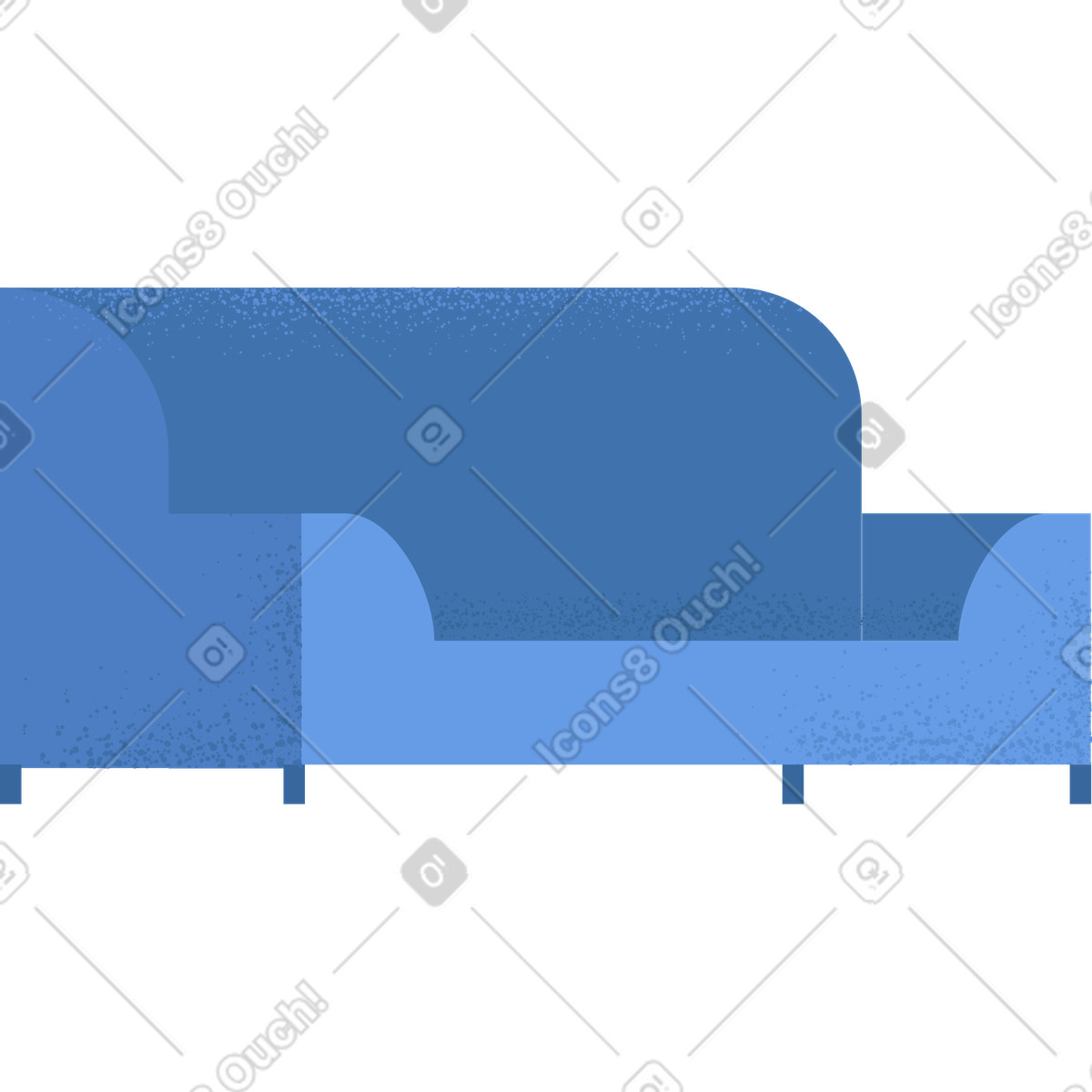 Divano illustrazione in stile Pale scarica in PNG, SVG