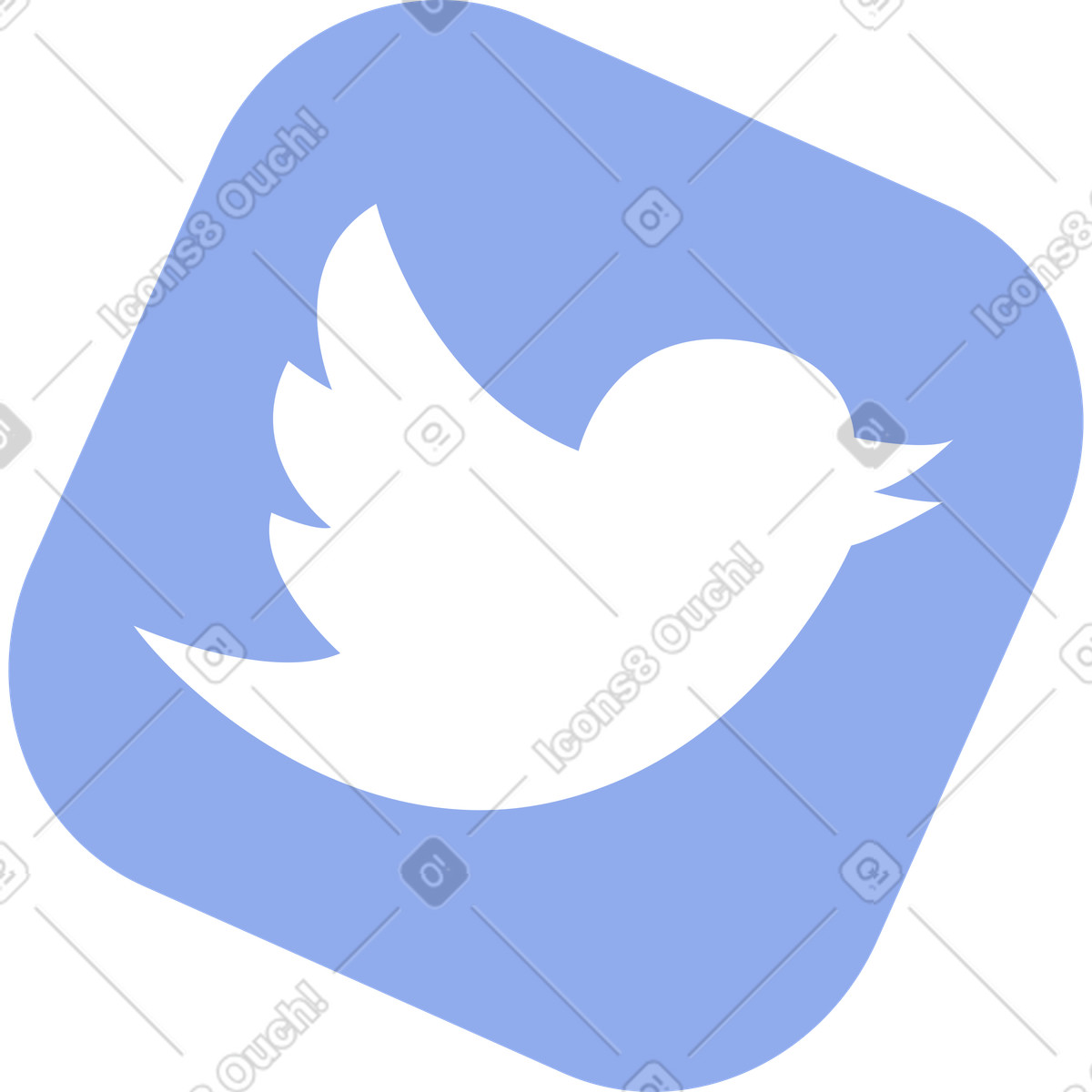 Ilustración animada Blue twitter icon en estilo Bloom a descargar en GIF, Lottie (JSON), AE