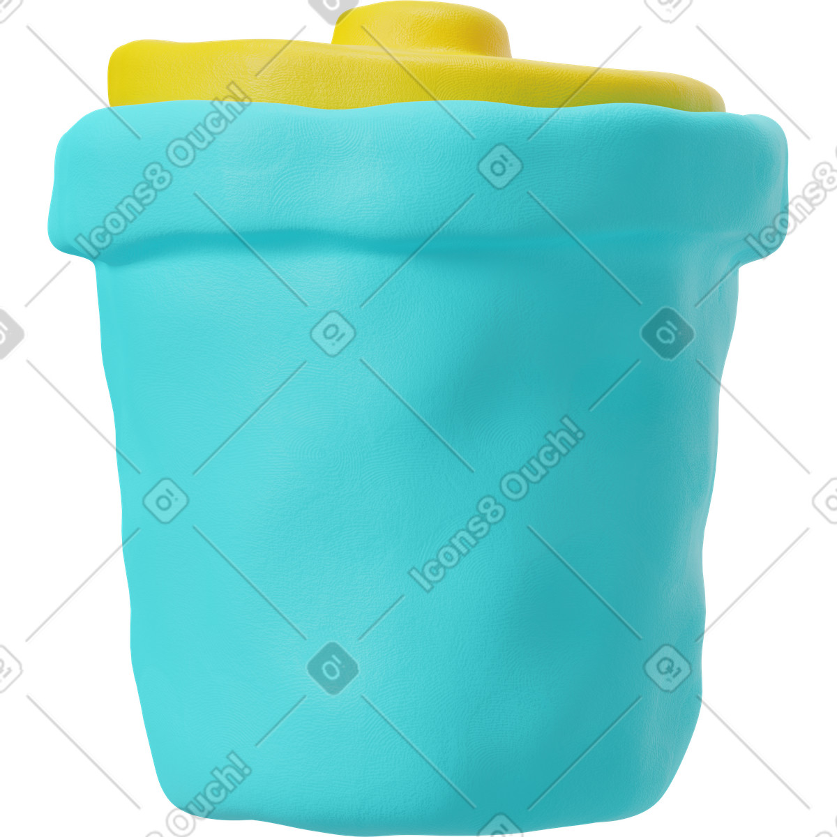 Light blue remove symbol illustration in 3D Plastilina style download in PNG, SVG
