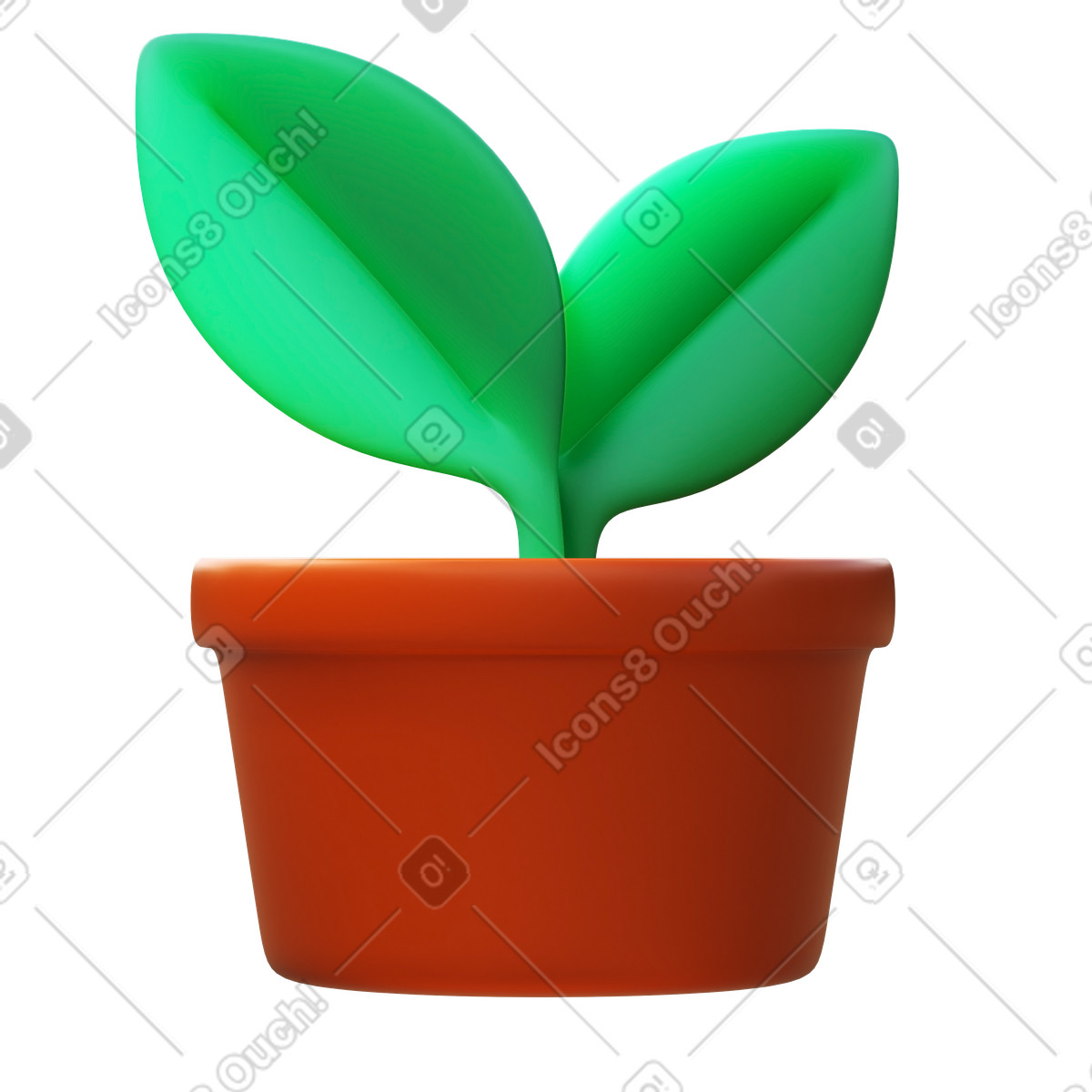 下载 3D Fluency 风格的 Potted plant 插画，支持 PNG、SVG 格式