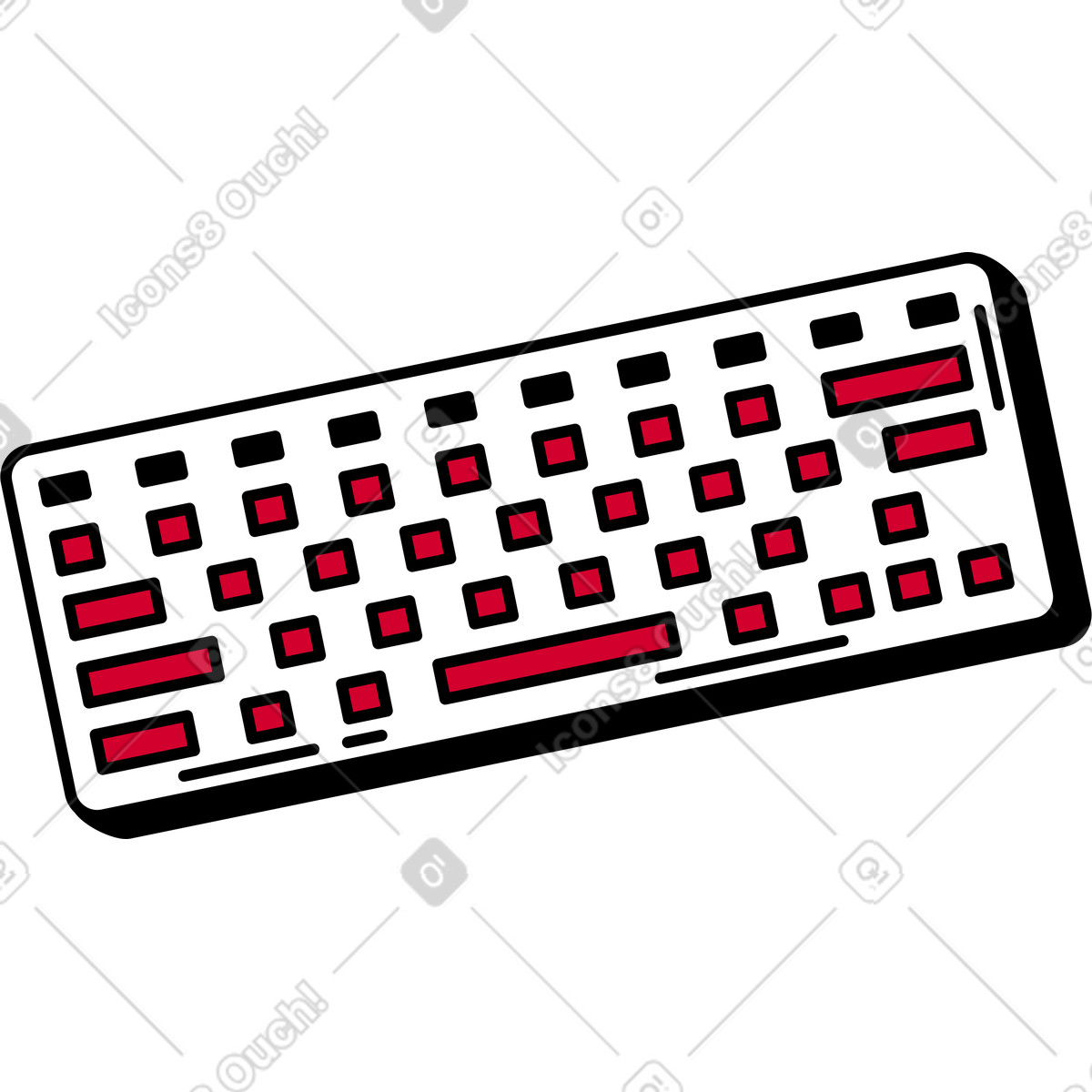 Keyboard illustration in Ruby style download in PNG, SVG