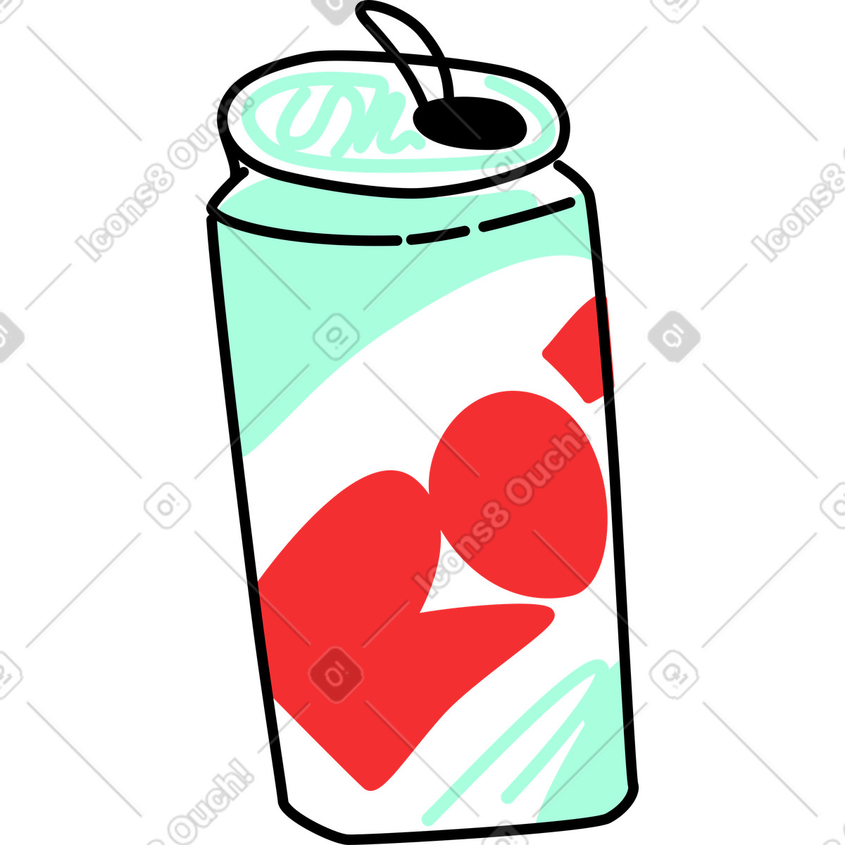 Soda can illustration in Spicy style download in PNG, SVG