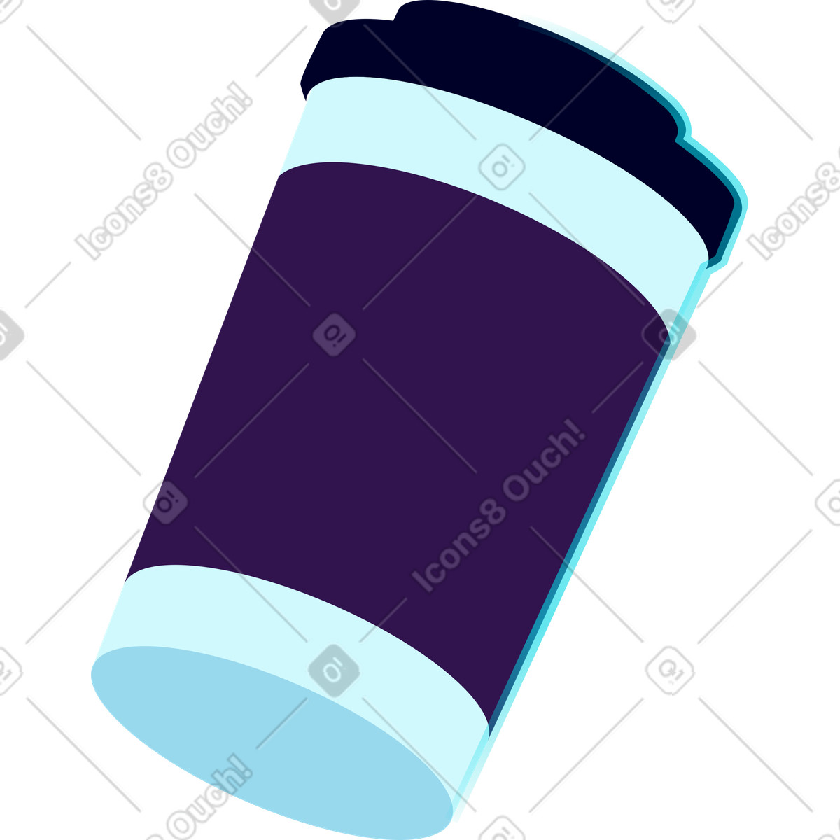 Paper cup with coffee illustration in Neon style download in PNG, SVG