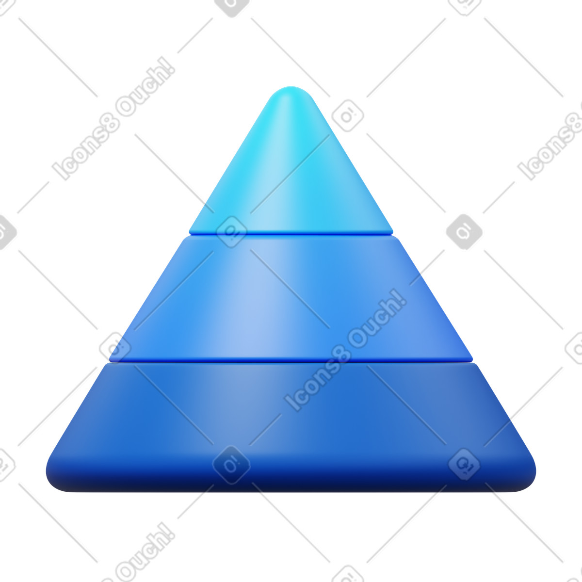 Information pyramid illustration in 3D Fluency style download in PNG, SVG